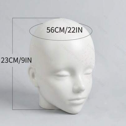 56 cm matte weiße Mannequin-Kopf, Schaumstoff-Dummy-Kopf zum Üben von Perückenstyling, Hut-, Accessoire- und Brillenständer, inklusive Ständer + bunte Stifte, Einzelhandelsdisplay und Fotografie-Requisite