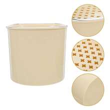 VALICLUD Papelera de Escritorio Pequeña con Tapa y Filtro para Drenaje, Cubo de Basura de Plástico Mini para Oficina y Hogar, Papelera Portátil para Mesa y Cocina, Color Blanco Crema - 1 - Ver 8