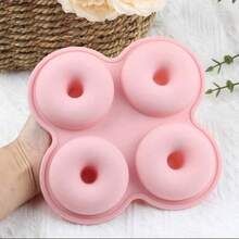 Khuôn làm bánh donut 4 ngăn dùng cho nồi chiên không dầu, khuôn nướng silicon chống dính tái sử dụng, khuôn làm bánh donut, bánh ngọt, bánh quy, bánh mì tròn, bánh muffin hoàn hảo, phụ kiện nướng cho nồi chiên không dầu và lò nướng. - khuôn làm bánh donut - Xem 5