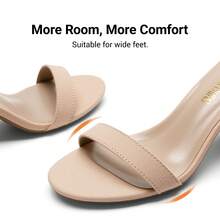 Women Chunky Block Low Heel Pump Sandals Open Toe Ankle Strap Heeled Sandals Bridesmaid Wedding Bridal Party Evening Homecoming Prom Dress Pumps Shoes - 卡其色 - 查看 6