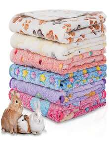 3/5pcs Washable Warm Guinea Pig Pad, Soft Fleece Mat Suitable For Guinea Pigs, Hamsters, Hedgehogs, Hamsters, Small Animals - Applicable For Sofa, Cage, Bed, Stroller In Winter - Suitable For Cats, Kittens Or Small Dogs - Christmas Gift - Multicolor - View 2