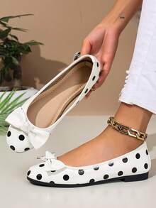 New Arrival Minimalist Versatile Macaron Color Ribbon Tie Ballerina Style Niche Casual Shoes - White - View 4