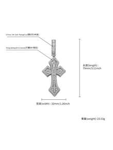 嘻哈风全钻十字架项链，男女皆宜，镶满钻石，闪耀夺目，基督教吊坠，街头潮流说唱歌手饰品 - 吊墜項鍊 - 查看 7