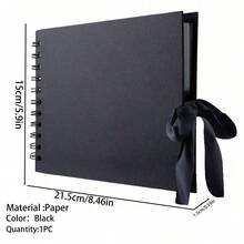 1 Album sổ lưu niệm 60 trang (30 tờ), (Màu đen, Nhỏ 8,3*5,7 inch), Album sổ lưu niệm giấy Kraft cho sổ lưu niệm đám cưới và kỷ niệm, Sổ lưu niệm gia đình tự làm - Cho giấy thủ công tự làm, Quà tặng Giáng sinh - màu đen - Xem 13