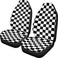 Car Seat Cover Black And White Chess Pattern Front For Cars, Easy To Install Cover Set, Accessories Auto Trucks Van SUV - Multi02 - 查看 3