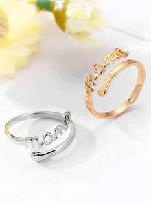 1 chiếc nhẫn đồng khắc chữ "MAMA" thời trang và thanh lịch, quà tặng Ngày của Mẹ. - Phong cách 2 - Xem 7