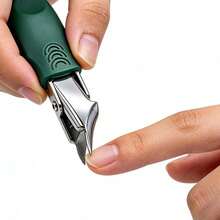 Cortaúñas angulado ultra afilado, herramienta de manicura profesional, cortaúñas duradero, recorta fácilmente uñas gruesas y duras, diseño de mango antideslizante, adecuado para personas de mediana edad y mayores (con funda protectora) - Plateado - Ver 4