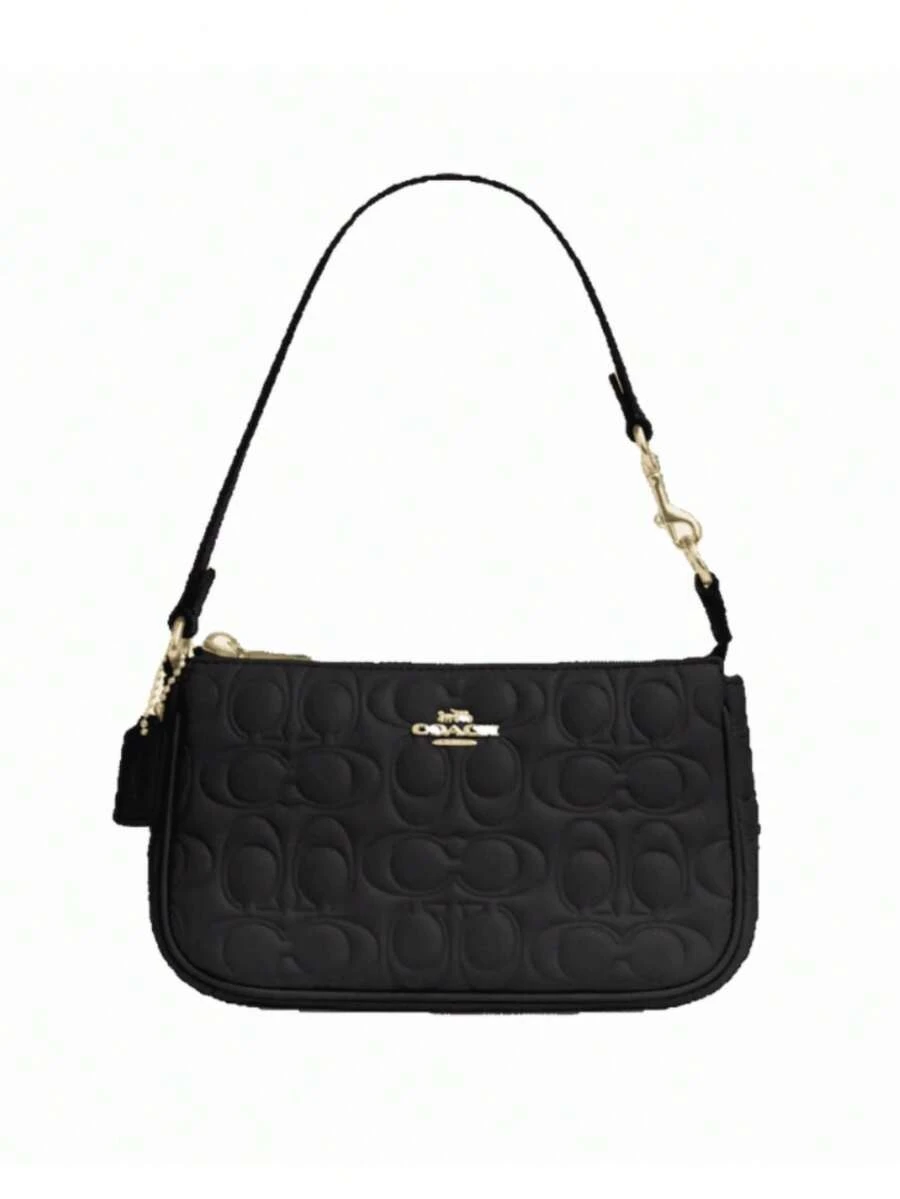 Coach Women's Nolita 19 Bag In Black Embossed Signature Leather - 黑色 - 查看 1