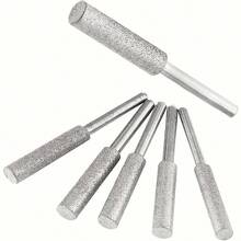5件套金刚石链锯磨刀工具套装（随机1件），钛涂层金刚石磨头钻头，适用于链锯上的旋转工具磨石锉，可用于磨玉、玻璃、金属、木材等材质 - 无需电源 - 彩色 - 查看 8