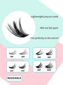 200 cặp mi giả D Curl, độ dày 10D-80D, 0.07mm, mi nối hỗn hợp 8-16mm, mi dày mềm mại tự làm, hiệu ứng mi cong kiểu anime dành cho người mới bắt đầu. - C - Xem 5