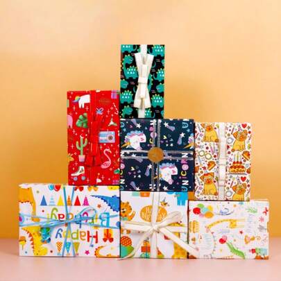 Anime Cartoon Gift Wrapping Paper, Ceremonial Couple Birthday Gift Wrapping Paper, Bookcover, Handmade DIY Paper, Party & Holiday Gift Wrapping Paper