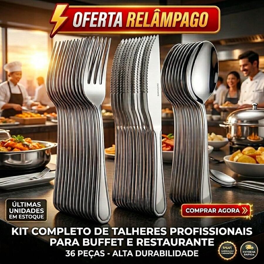36-Piece Stainless Steel Cutlery Set: 12 Knives, 12 Forks, 12 Spoons, For Home And Restaurant Use - 彩色 - 查看 1