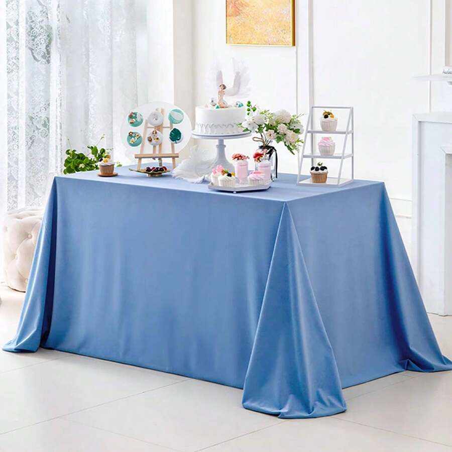 MEISIMENGSHA 1pc Premium Velvet Solid Color Tablecloth, Soft Velvet Surface, Water-Resistant, Suitable For Wedding, Birthday Party, Home Decor