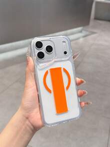 1 pieza Funda de teléfono transparente, Correa de muñeca naranja con orificio para cámara anti-caída, Diseño minimalista de negocios, Adecuado para regalos, salidas, fiestas, anti-pérdida, bueno para fotografía, compatible con iPhone 11/11 Pro Max/12/12 Pro/12 Pro Max/13/13 Pro/13 Pro Max/14/14 Pro/14 Pro Max/14 Plus/15/15 Pro/15 Pro Max/15 Plus/16/16 Pro/16 Pro Max/16 Plus/17/17 Pro/17 Pro Max/Fundas de teléfono Air - Naranja - Ver 5