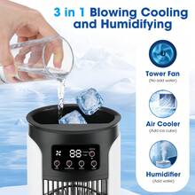 Hailicare Summer Portable Spray Cooling Fan 6 Wind Speeds 6 Speed Timer 7-Color Light Personal Air Cooler Humidifier 2 Ice Packs 300ml Water Tank USB Powered For Home Office - Desk Fan - View 5