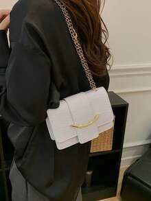 1 geantă crossbody de nișă nouă, de înaltă calitate, la modă, avangardistă, design de culoare solidă, poate fi purtată crossbody, curea nu este reglabilă, casual, dar elegantă și la modă, foarte potrivită pentru a fi luată la joacă și poate fi oferită și cadou prietenilor. - Multicolor - Vizualizare 4