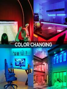 Strip Lampu LED Fleksibel RGB, 16 Mode Warna, Ditenagai USB, Dekorasi Kamar Tidur/Ruang Tamu, Dekorasi Liburan, Pencahayaan Ambient Dalam Ruangan, Lampu Latar TV - cahaya polikromatik - View 10
