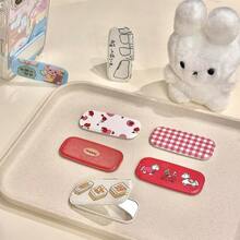 一套卡通星童格子手机壳，带镜面支架和可折叠隐形支架 - 彩色 - 查看 1