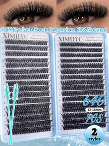 Bộ nối mi giả dạng chùm 640/544 và keo dán, bộ nối mi giả từng sợi dày dặn. - Nhiều màu - Xem 13