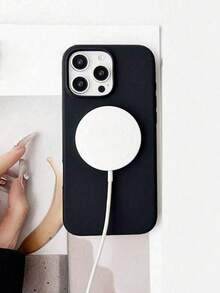 New Ultra-Thin Matte Minimalist Magnetic Adsorption Phone Case For IPhone 17 ProMax, 16 Pro, 14 Plus, 13, 15 Pro, 12 - Simple Texture, Full Coverage, Anti-Slip - Black - View 4