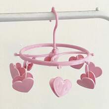 Cute Heart-Shaped Clothespins For Laundry And Home Organization, Multi-Functional Fabric Clips To Hang Clothes, Socks, Underwear And Accessories In Dorms And Small Spaces, Durable Lightweight Clips With Strong Grip, Soft Edged Design For Delicate Garments, Charming And Practical Laundry Accessory To Keep Wardrobe Neatly Displayed, Ready To Wear, Perfect For Everyday Utility And Cute Closet Decor - View 4