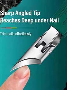 1 Set Professional Stainless Steel Angled Toenail Clipper & Nail File – Fast Cleaning Tool For Thick Nails, Curved Angled Toenail – Unisex - A - View 3