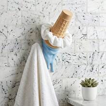 Cute Ice Cream Shaped Decorative Hook, Suitable For Bathroom, Kitchen, Vanity, Entryway, Multi-Functional Hook For Hanging Towels, Necklaces, Hair Ties, Keys And Other Small Items - Multicolor - View 7