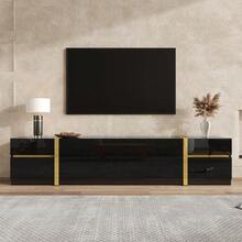 Muebles para televisión y centros de entretenimiento - Negro + MDF + Tablero de partículas - Ver 3