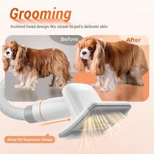 Dog Brush Vacuum Attachment - Pet Grooming Dogs & Cats (Vacuum Not Included), Compatible With 1-1.5 Round Port Vacuums (,,Eureka,), With Extension Hose (White) - 1 - View 8