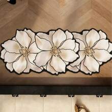 1pc Gold Floral Pattern Bath Mat, Bathroom Rug, Door Mat, Small Rug, Carpet, Floor Mat, Home Decor, Area Rug, Outdoor Mat, Bedroom Carpet, Washable Rug - Multicolor - View 10