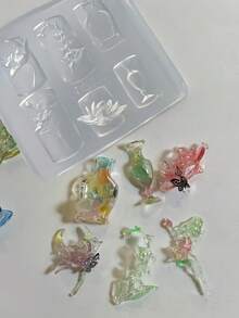 1 khuôn trang trí móng nghệ thuật, hình bình sen, lá sen, chuồn chuồn, khuôn silicon 3D trang trí móng, dụng cụ cần thiết cho thợ làm móng. - Trong sáng - Xem 13