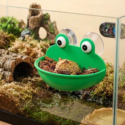 1pc Reptile Suction Cup Feeding Bowl, Escape-Proof Food Bowl Suitable For Tree Frogs And Horned Frogs, Aquatic Animal Feed Bowl Suitable For Terrariums And Landscaping Accessories