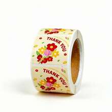 300pcs Floral Design Sealing Stickers Roll - Adhesive Labels Suitable For Candy Bags, Cookie Boxes, Valentine's Day Gifts And Party Favors - P-06 (300pcs) - View 2