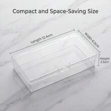 Transparent Plastic Storage Box With Hinged Lid - Clear Storage Container, Suitable For DIY Crafts, Jewelry And Small Items, Secure Latch Design, Stackable For Easy Storage, Jewelry Storage Box - Clear - View 6