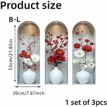 1-3片北歐風拱窗台綠植主題裝飾貼紙，防水貼紙，PVC材質，易貼易撕，適用於居家裝飾、浴室、房間、客廳、更衣室、衣櫥、書房、門廊、牆面美化 - B - 查看 7