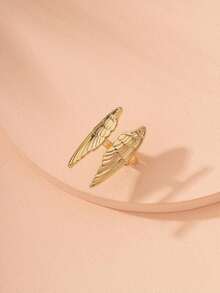 Wing Decor Cuff Ring - 金色 - 查看 1