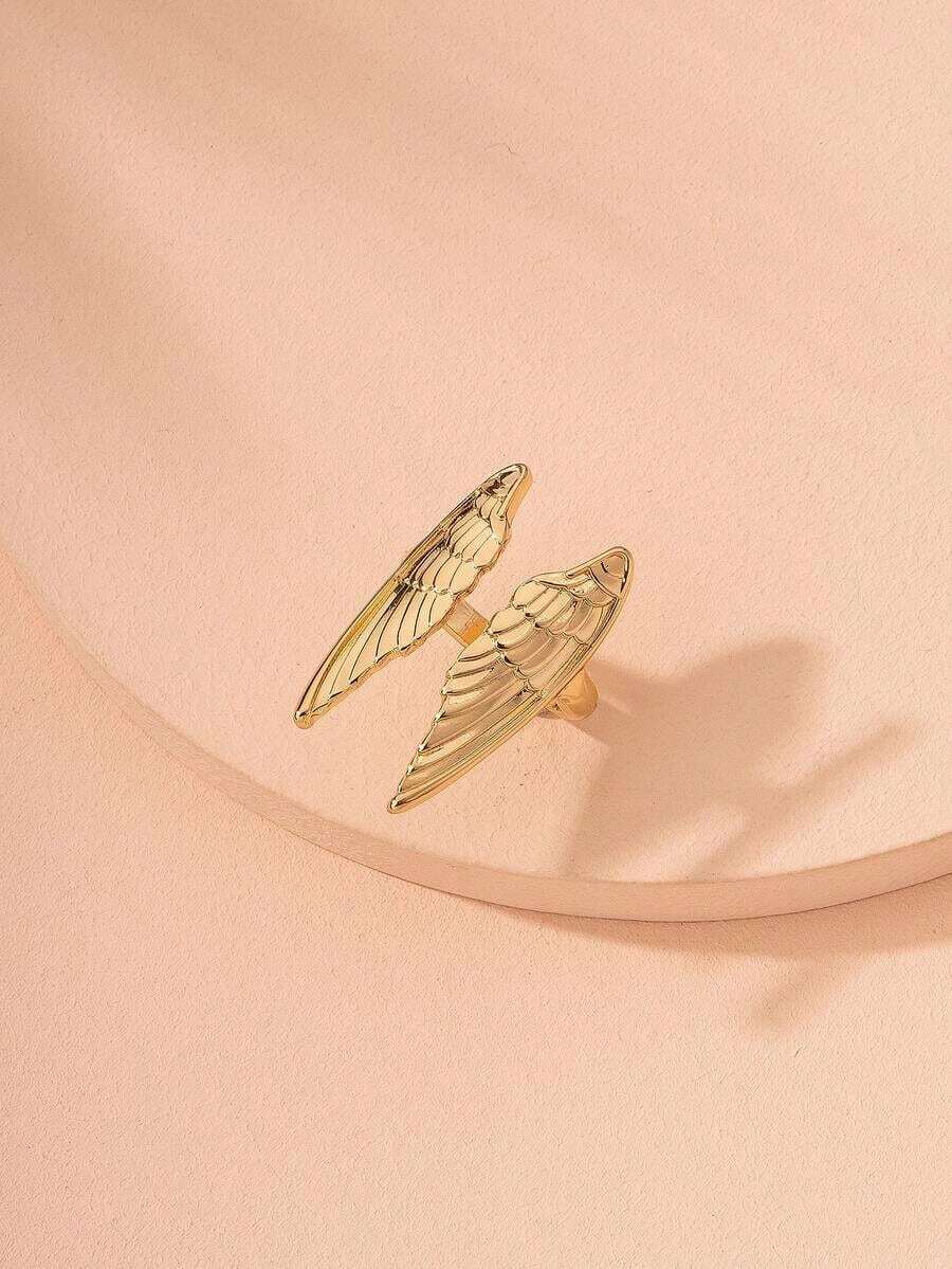 Wing Decor Cuff Ring - 金色 - 查看 1