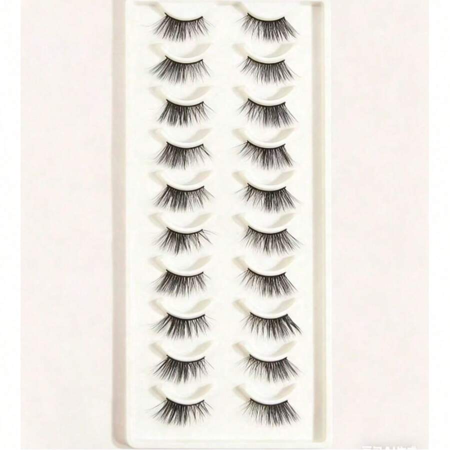 10 Cặp lông mi giả Homaylash Faux Mink, kiểu mi dài, quà tặng cho phụ nữ và bé gái - màu đen - Xem 1