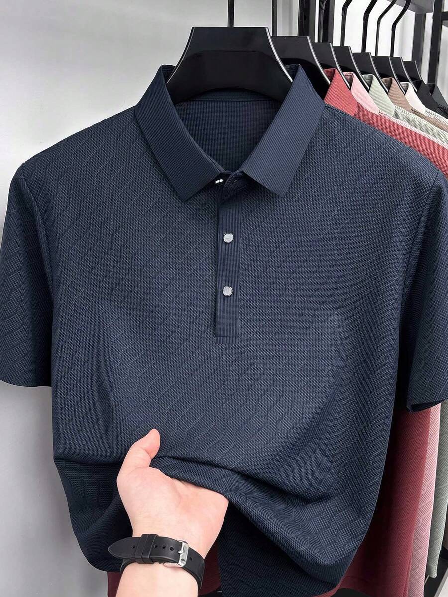 Pro Man Wardrobe 轻盈透气男士 Polo 衫,适合高尔夫、正式场合和通勤穿着。 - 藏蓝色 - 查看 1