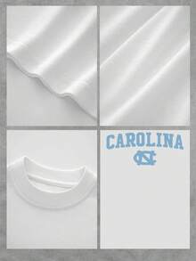 Carolina Logo Women's Graphic Printed Cotton TShirt, Casual Everyday Tee For College Campus Style, Breathable & Soft Fabric, Great Gift For Big Sister Or UNC Fans  Comfy & Stylish!100% Cotton - trắng - Xem 5