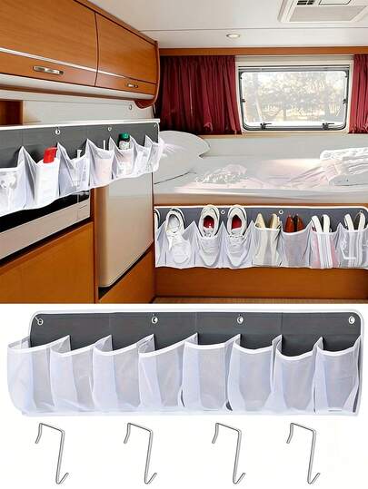 8-Pocket Non-Woven Mesh Hanging Bag, Wall-Mounted Shoe Organizer, Suitable For Storage, RV Accessory, Great Gift For Mother, Elders, Colleagues, Classmates And Friends