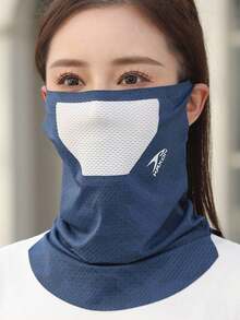 1 chiếc khăn quàng cổ mùa hè bằng lụa băng, khẩu trang không đường may, khăn quàng cổ thoáng khí có quai đeo tai, unisex - A - Xem 9