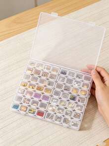 28/56 Grid Clear Plastic Storage Box Transparent Organizer With Adjustable Compartments Portable Bead Container For DIY Craft Jewelry Making Sewing Supplies Nail Art Accessories Multipurpose Lightweight Durable Waterproof Storage Case - Multicolor - View 1
