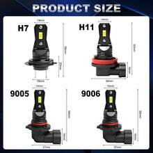 S&D Bombillas LED H7 para faros de coche, 20000LM, mini lámpara con chips 7535 CSP, inalámbrica, sin ventilador, 12V, 6000K - A - Ver 7