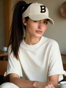 1PC Unisex Ponytail Baseball Cap,Adjustable Messy High Bun Hat,Casual Sun Protection Hat,Perfect For Running,Hiking,Travel,Daily Outdoor Activities - Beige - View 4