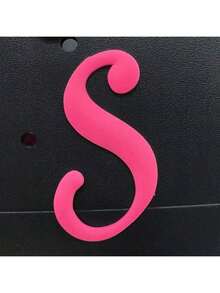 Artistic Pink Letter A-Z Beach Bag Accessories, Perforated Bag Decorations, Hawaiian Style, Diy Bag Accessories, Suitable For Beach Bags, Perforated Bags, Tote Bags, Eva Bags, Openwork Bags, Openwork Shoes, Perforated Shoes, Decorative Pendant Inserts, Personalized Tote Bag 3d Lettering, Diy Your Bag - Multicolor - View 14