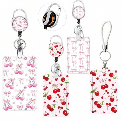Bộ 1 (Kẹp thẻ + Hộp đựng thẻ + Dây đeo) Kẹp thẻ ID nơ hồng dễ thương, Cuộn thẻ y tá có thể thu gọn kèm dây đeo chống thất lạc màu trắng, Hộp đựng thẻ xe buýt nữ, Vỏ bảo vệ thẻ ID y tế/văn phòng, Hộp đựng thẻ nhỏ xinh, Thích hợp cho ngành y tế, y tá, bác sĩ, giáo viên, công nhân, văn phòng, tài xế, Quà tặng trang nhã ngày lễ