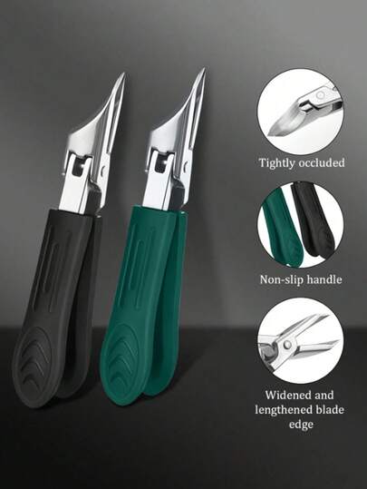 Extra-Sharp Angled Nail Clippers With A Large Opening Tip, Designed To Prevent Splashing, Are Suitable For Trimming Thick Nails And Ingrown Toenails. Made Of High-Quality Stainless Steel, They Feature A , Soft Handle And An Ultra-Sharp 25-Degree Angled Blade. This Thick Nail Clipper, Specifically Designed For Seniors, Is Splash-Proof.