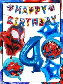 Bộ 7 bóng bay tráng bạc chủ đề Người Nhện Marvel, gồm một bóng bay cỡ lớn 32 inch, trang trí tiệc siêu anh hùng, sinh nhật, đồ dùng cho trẻ em, bóng bay tiệc siêu anh hùng, trang trí khai trương trung tâm thương mại. - Xem 13