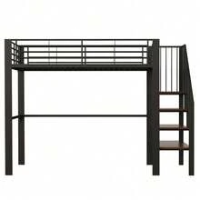 Kids Bed Frames, Headboards & Footboards - Black + Metal & Wood + 140cm*200cm-1 - View 8